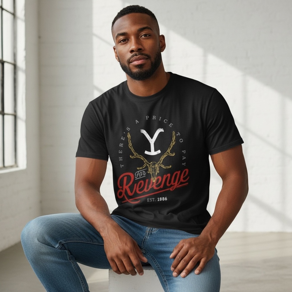 Yellowstone Revenge Skull/Unisex Adult T Shirt/Size: Small - Picture 7 of 9